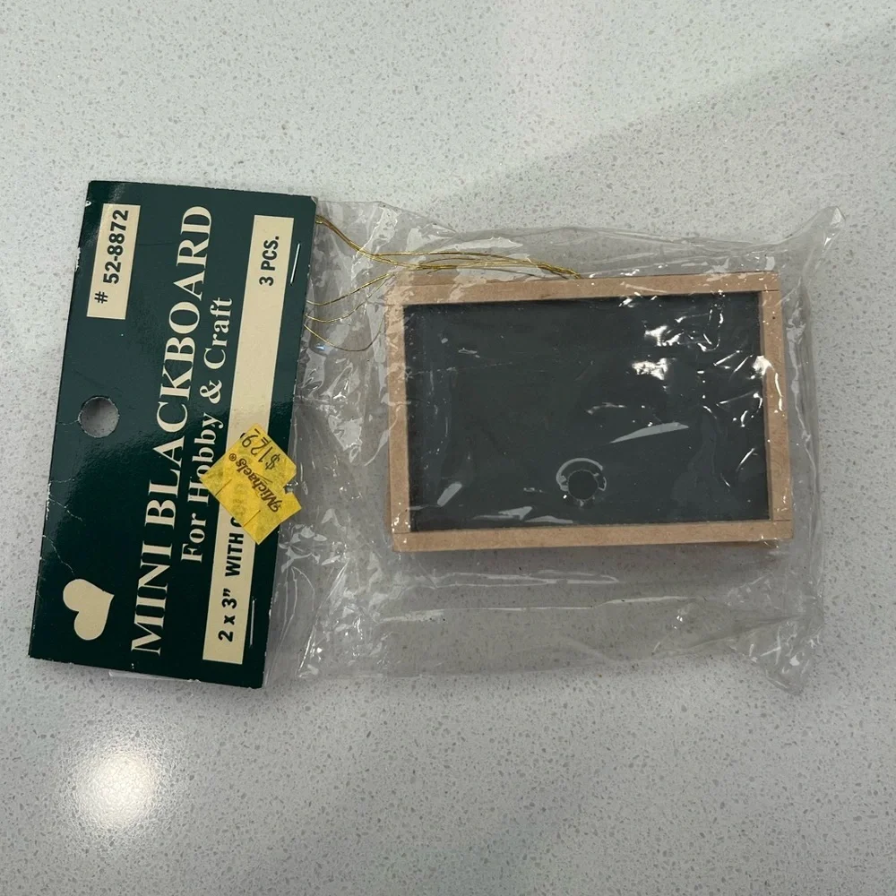 Miniature Chalkboard Blackboard Dollhouse Christmas Ornament Set of 3 - Picture 4 of 4